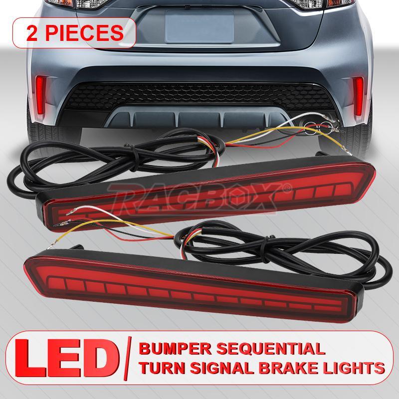 2X LED Red Rear Bumper Reflectors Tail Brake Lights for Toyota for Corolla 2020 2021