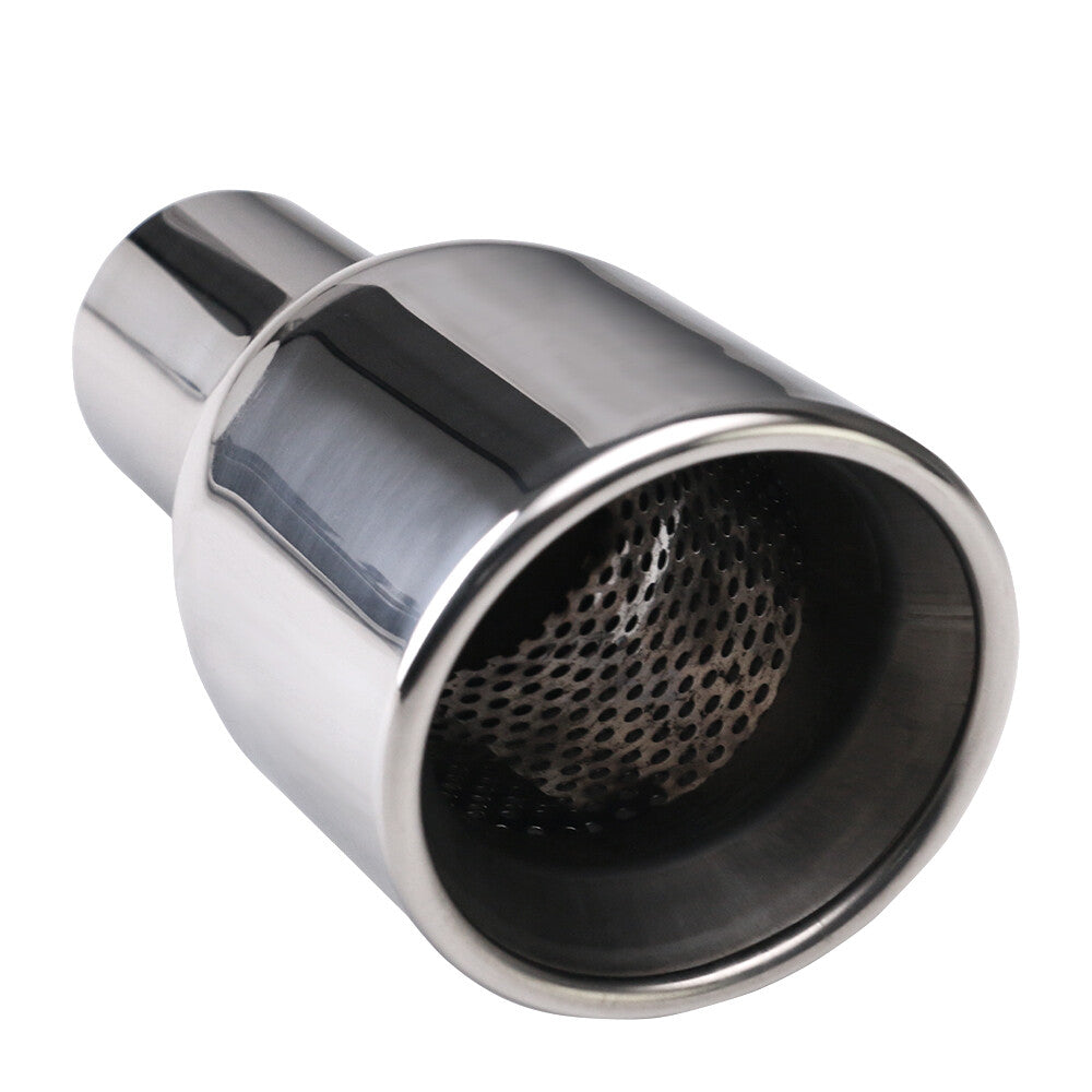 1x Universal 60mm ID 4 OD Exhaust End Tip Muffler End Tip 240mm Mesh Tip Black