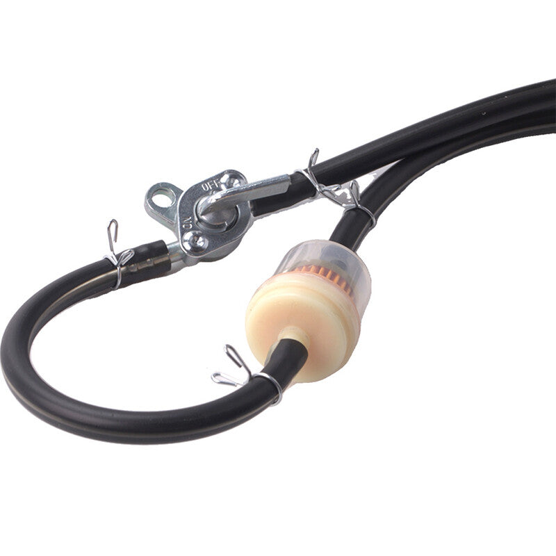 Petcock fuel tank water filter with switch, 50-150cc universal motorcycle fuel filter. n