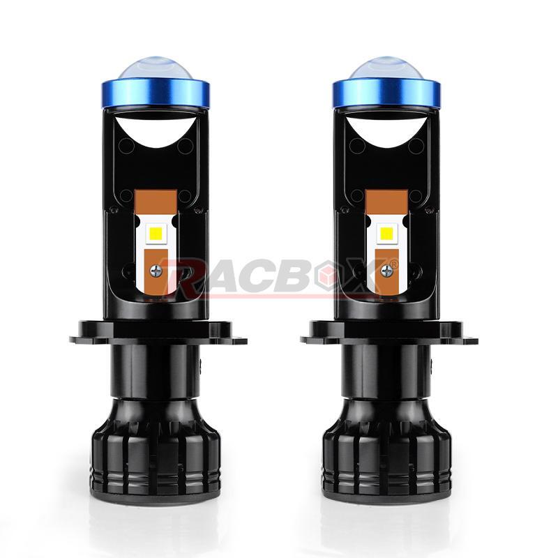 2X H4 9003 for Mini Bi-LED Projector LED Lens Hi/Lo Beam Bulb Headlight Retrofit LHD