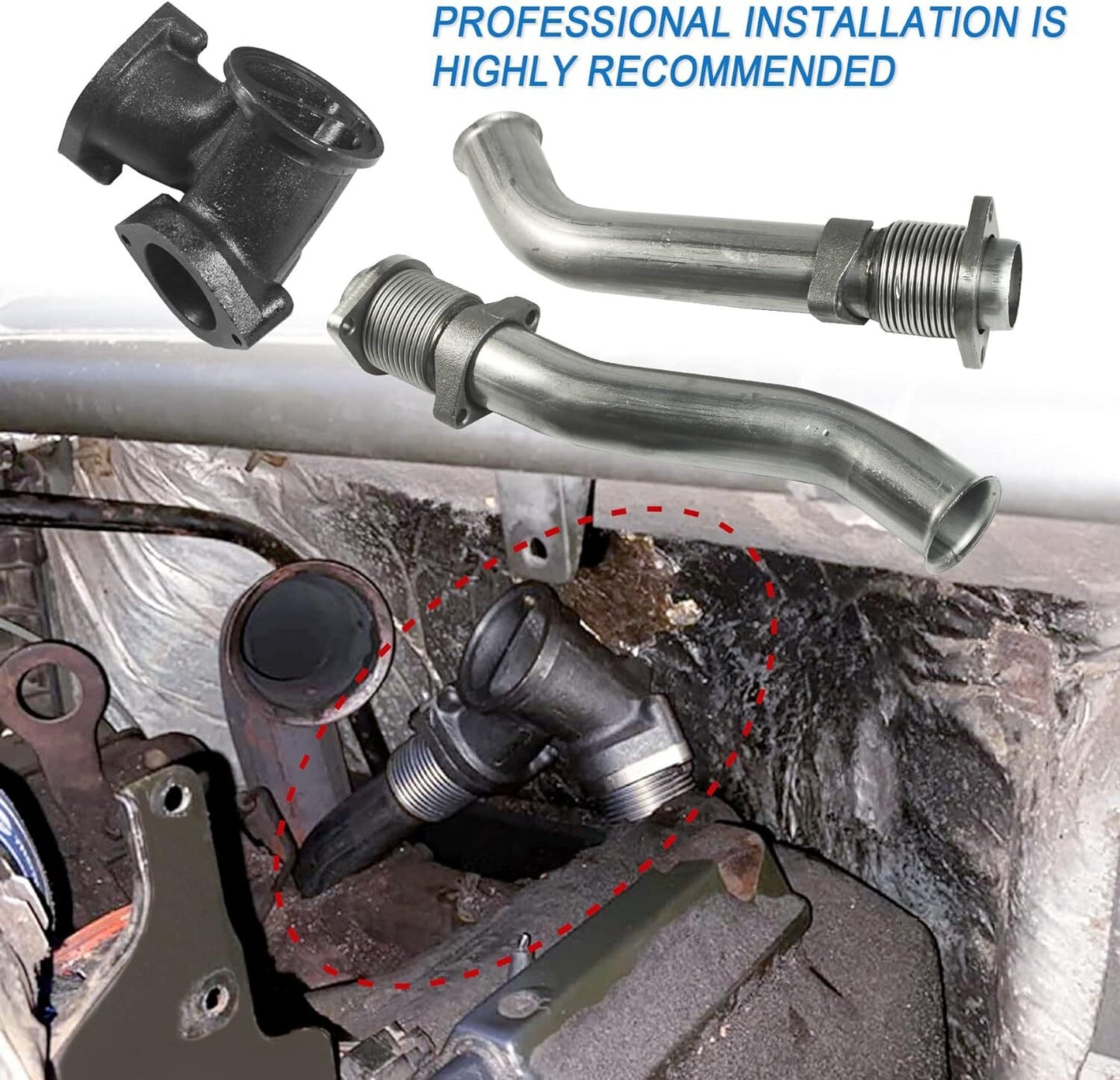 Turbo Diesel With Hardware Bellowed Up Pipe Kit Replacement  for ford  F250 F350 Q