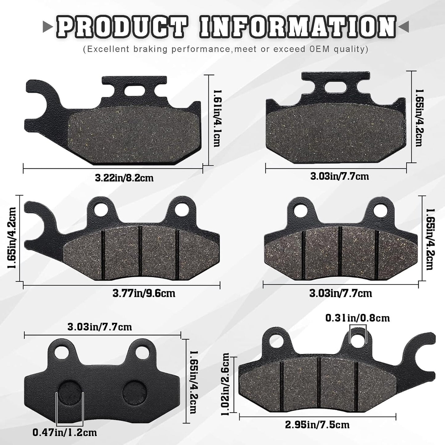 Brake Pads FrontRear for Yamaha 700 YFM 2006-2012 Rhino 660 4X4 2004