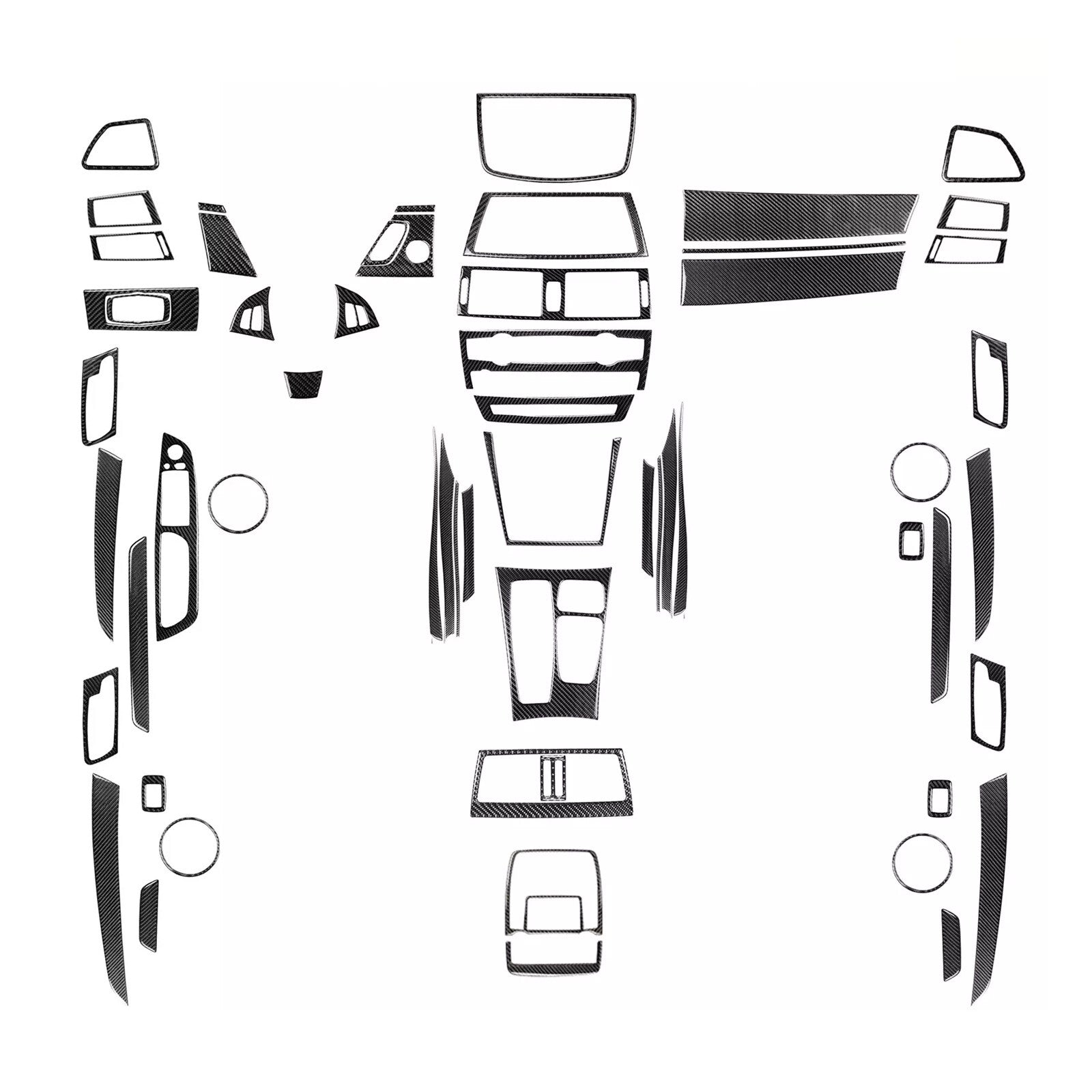 70-piece carbon fiber kit with full interior protective cover for 2007-2013 for BMW X5 E70 X6 E71