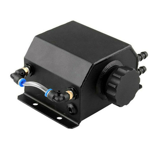 Aluminum radiator coolant overflow bottle recycling water tank reservoir 1L black - n