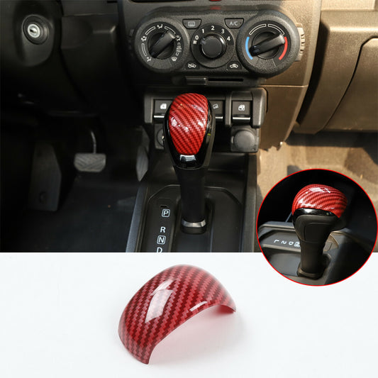 Fit for Suzuki for Jimny 2019-22 Interior Gear Shift Knob Cover ABS Red Carbon Fiber