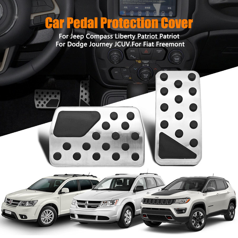 2Pcs Non-Slip Automatic Gas Brake Foot Pedal Pad for Patriot 2011-2017 AT US Q