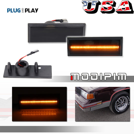 Suitable for Cutlass smoked lens front fender amber LED side marker light from 1981-1988- v