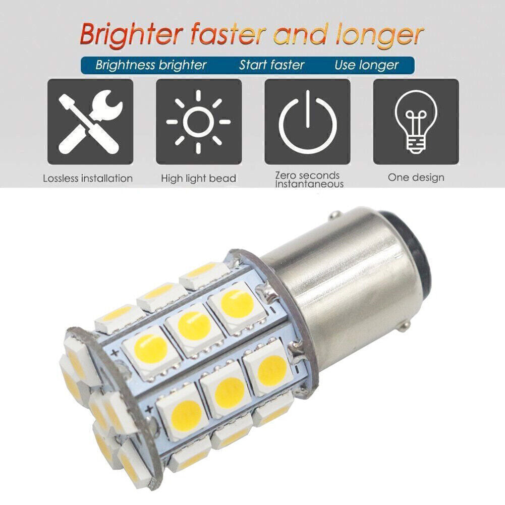Blue Lights Bulbs Car Interior Cabin Marine Boat 27-SMD BA15D AC/DC24V Lamp