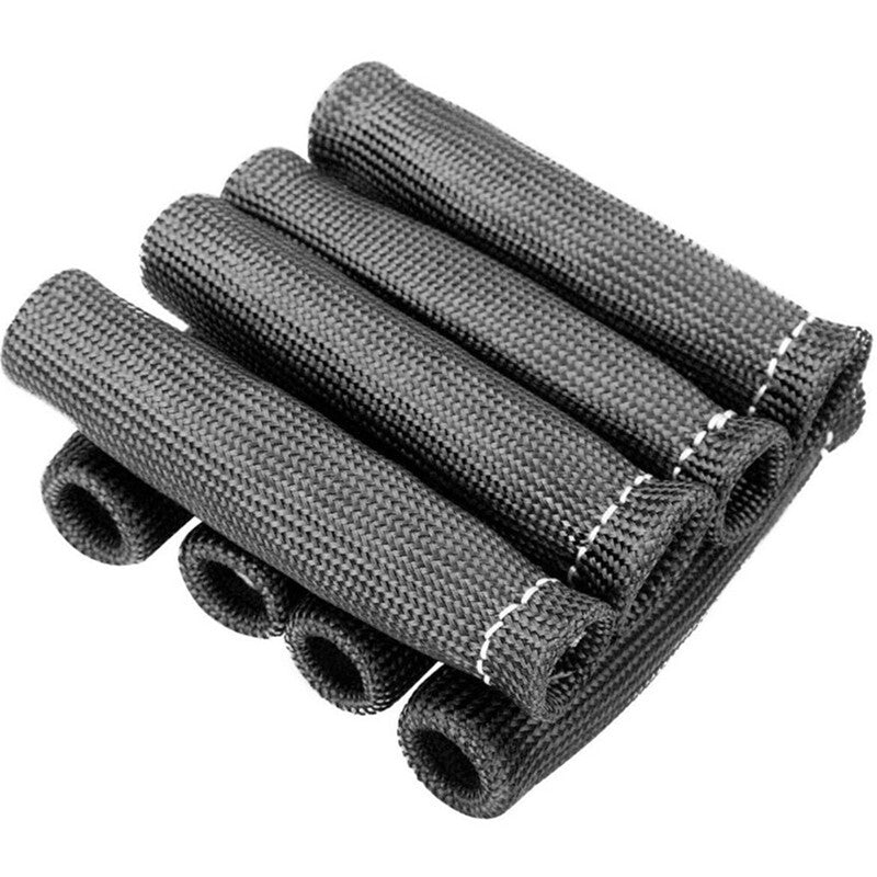 8PC Black Car Spark Plug Wire Boot Heat Shield Sleeve Cord Shield Thermal Cover