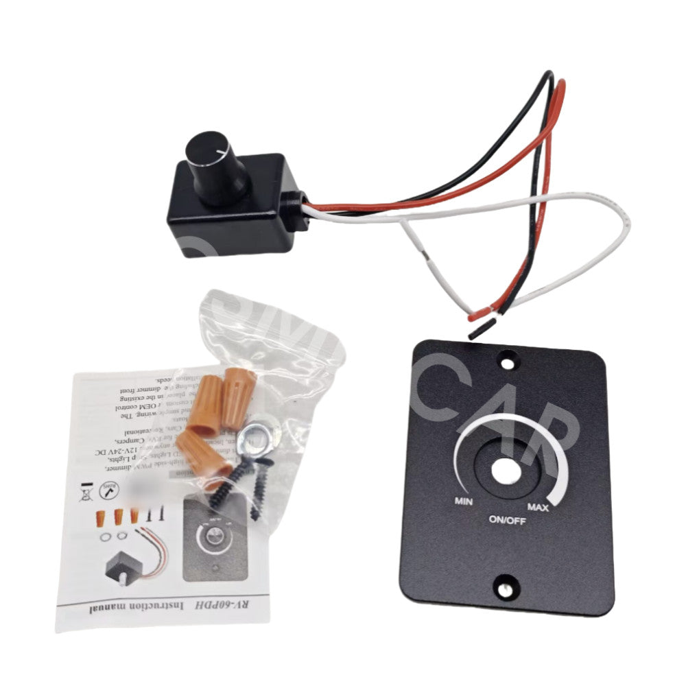 12V PWM LED Dimming Switch Controller Knob ON/Off For Car Interior Lamp Light Q