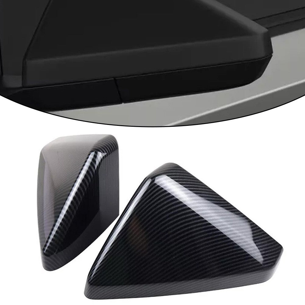 2X for Tesla For Cybertruck 24 Carbon Fiber Exterior Rear View Mirror Cover Trim