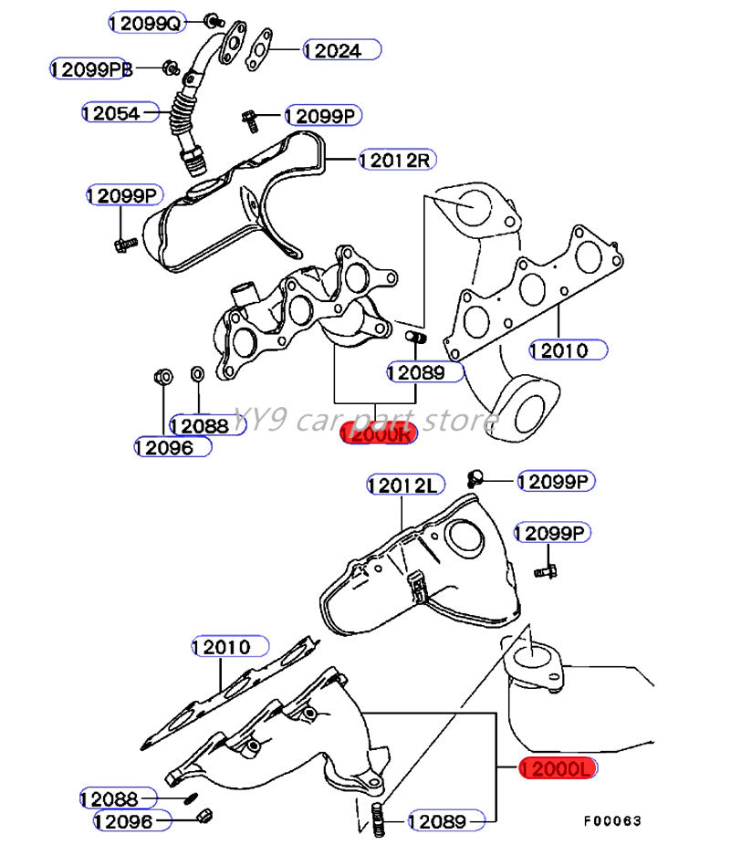 LH & RH Exhaust Manifold fit for Mitsubishi Pajero NM NP 3.8L V67W V77W 2000-06 Q