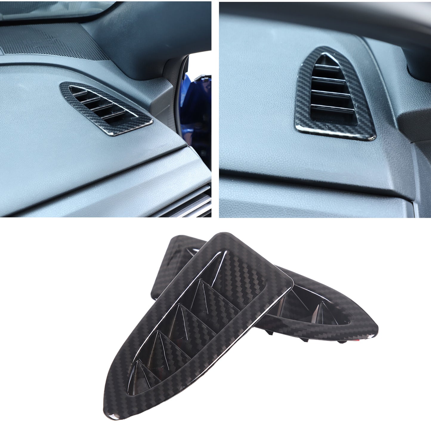 Carbon front and rear car emblem ring decorative cover suitable for Sub@ru Outback 2021-22- v