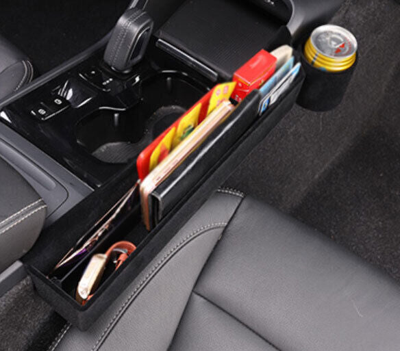 for Volvo XC40 2019-2022 Black Suede Central Console for Seat Side Storage Box Trim
