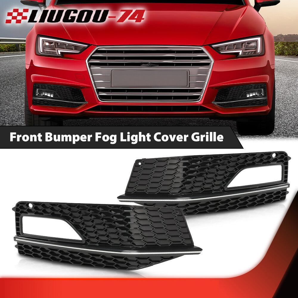 Suitable for 2013-2016 for Audi A4 Quattro B9 S4 S fog light chrome protective cover frame- v