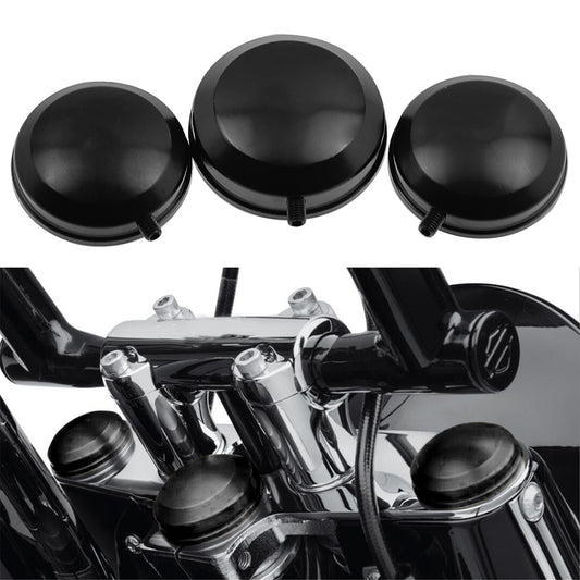 Black Front Upper Fork Stem Covers Fit for Harley Dyna FXDCI FXDLI FXDWG 2006-17 Q