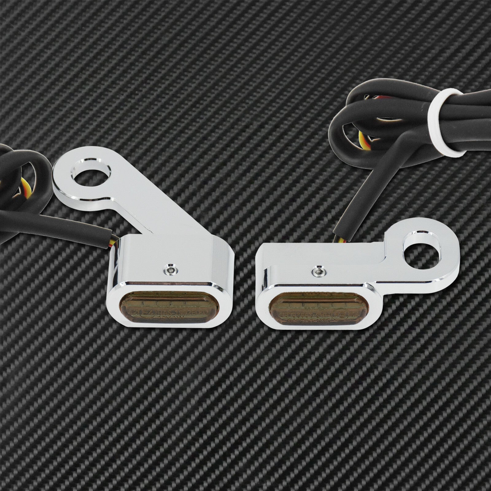 2Pcs Chrome LED Clutch Turn Signal Indicator Running Light Fit For Sportster 883 Q