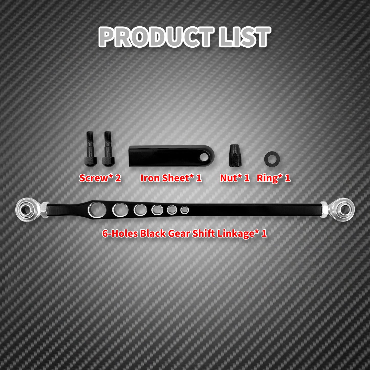 Black 6 Holes Gear Shift Linkage Lever Fit for Harley Touring Dyna Softail CVO Q