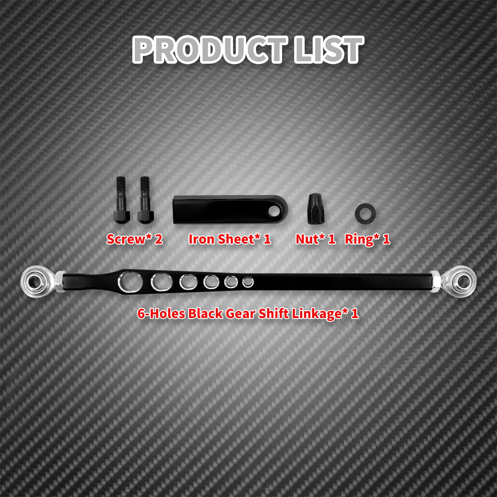 Black 6 Holes Gear Shift Linkage Lever Fit for Harley Touring Dyna Softail CVO Q