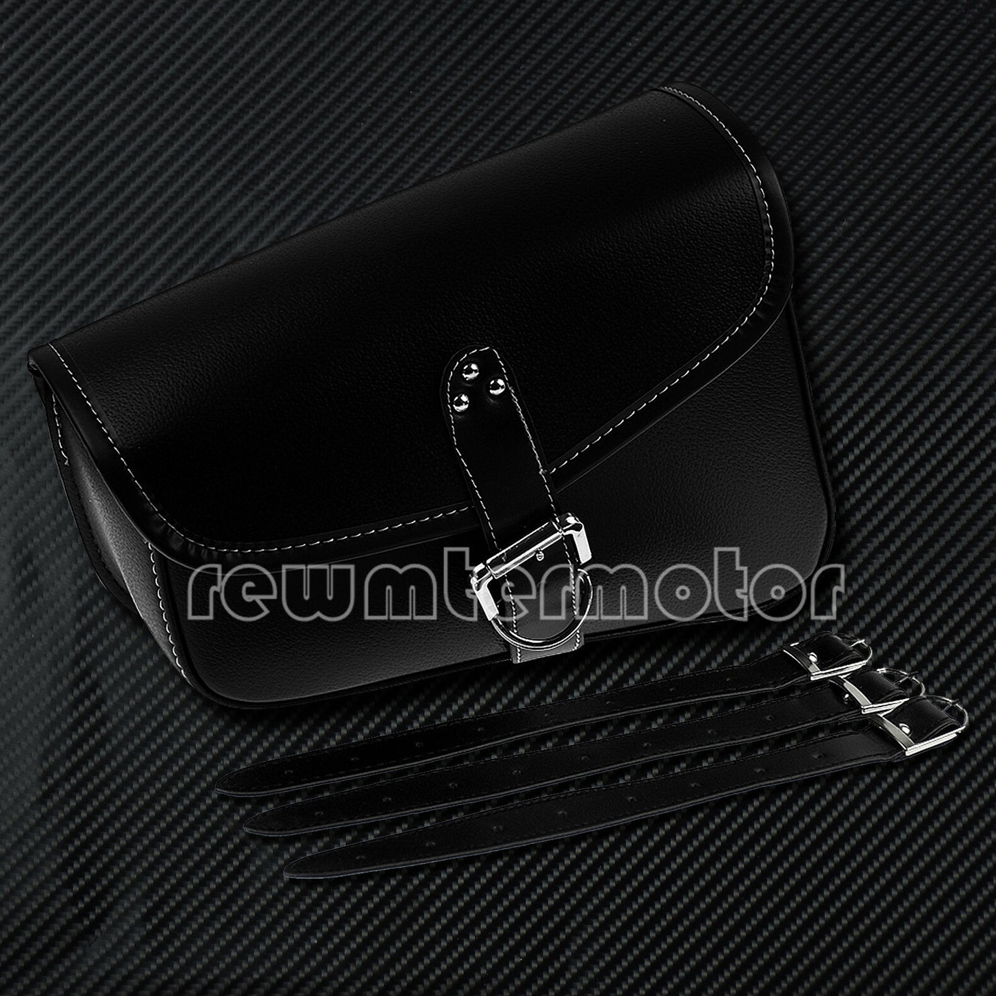 Black Left Side Saddlebag Saddle Bag Fit For Sportster XL883 XL1200 PU Leather Q