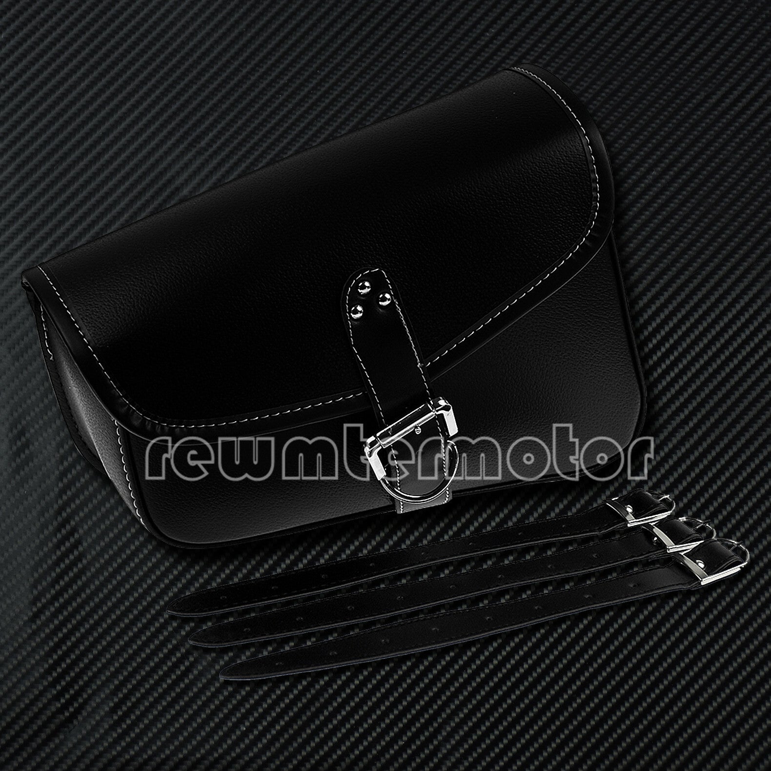 Black Left Side Saddlebag Saddle Bag Fit For Sportster XL883 XL1200 PU Leather Q