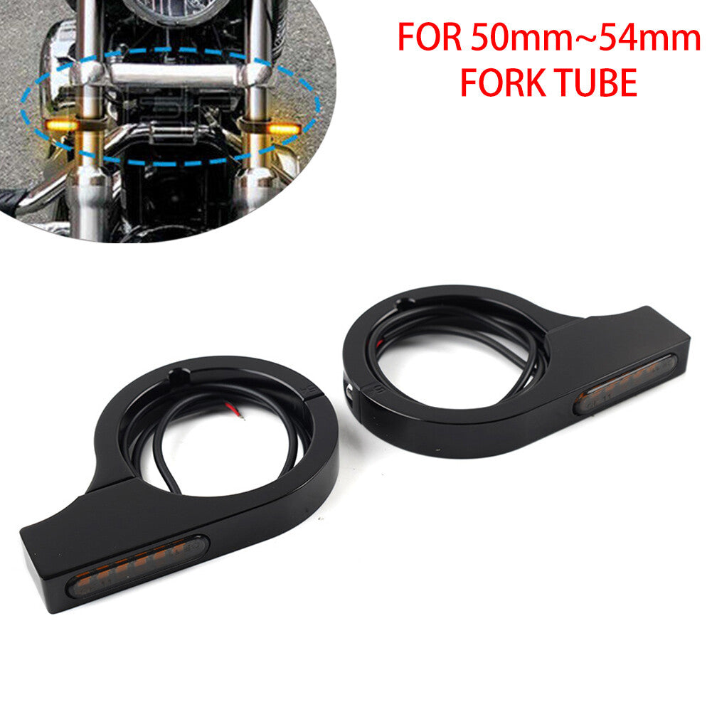 2X Motorcycle LED Fork Turn Signal Light Indicator Amber for Harley touring Dyna