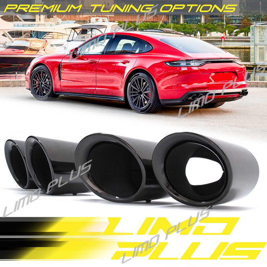 Black Exhaust Tips Muffler GTS Look For 2017-2023 for Porsche 971 for Panamera Base Q