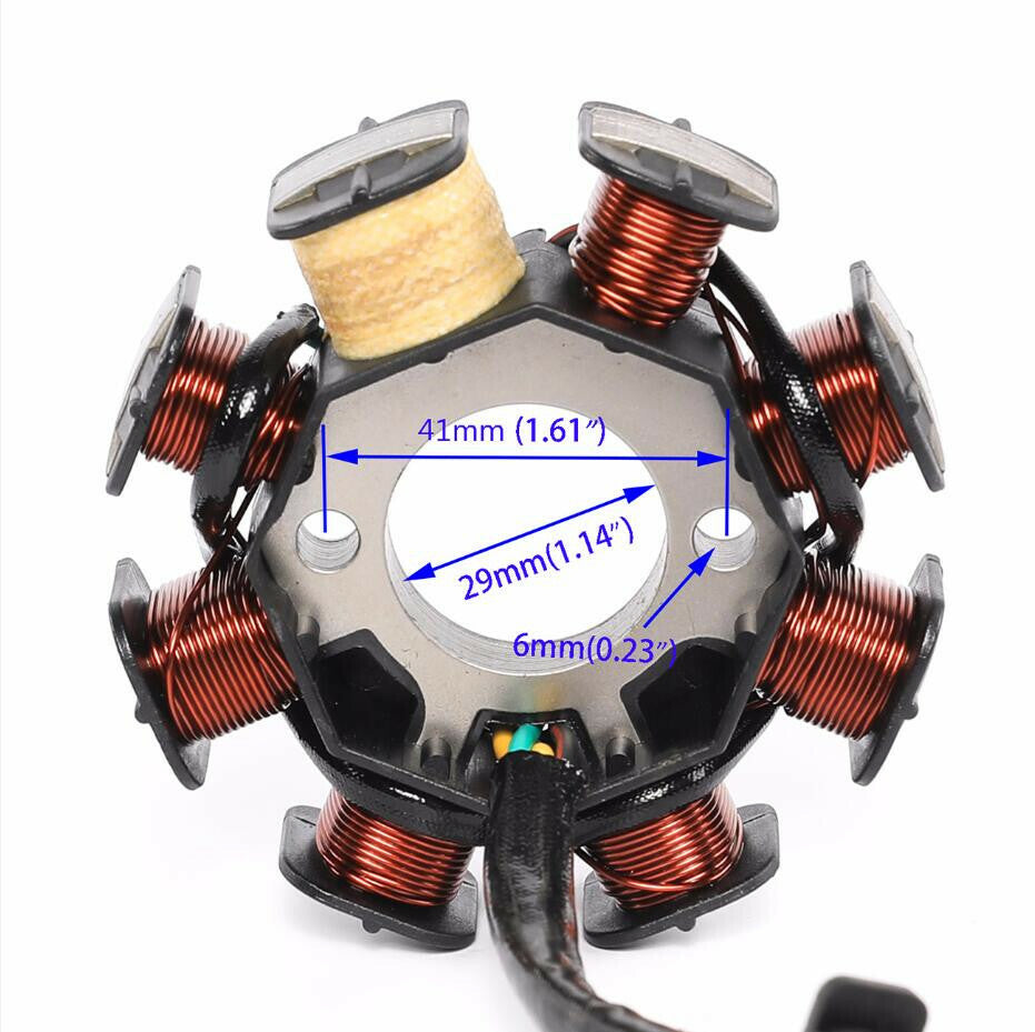8-coil, 5-wire stator Magneto for GY6 50cc, 125cc, and 150cc scooters/all-terrain vehicles.