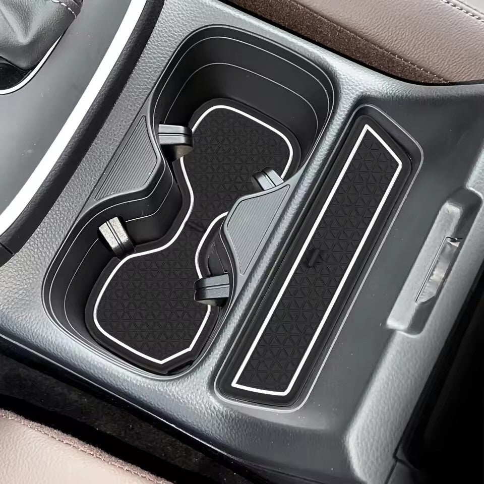 Anti-Slip Gate Slot Mat for Honda CR-V CRV 2023 + Cup Pad Door Groove Mat WHITE