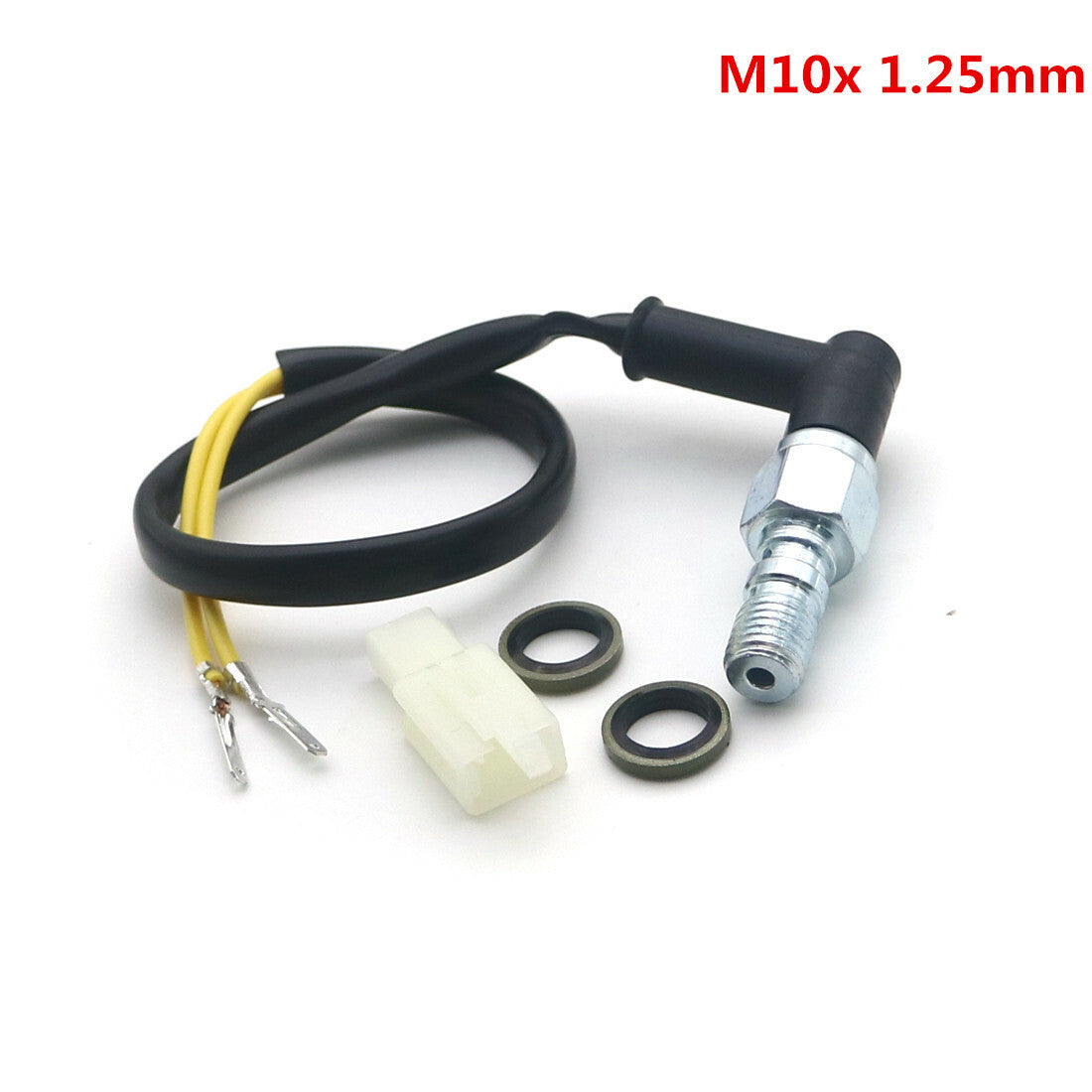 Black Motorcycle Hydraulic Brake Pressure Light Switch Hollow Bolt M10x 1.25mm Q