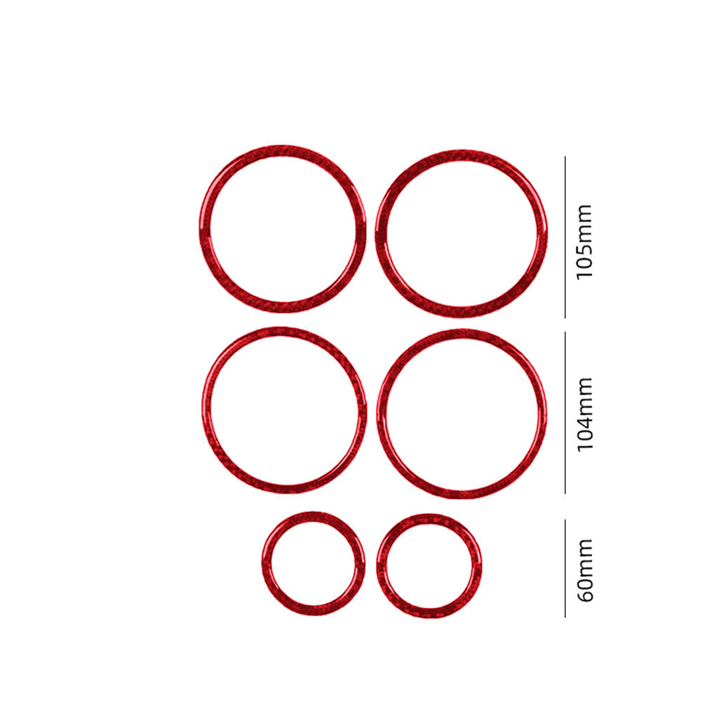 Red Carbon Fiber Steering Wheel Buttons Trim for Subaru Forester 2009-2013 TypeB v