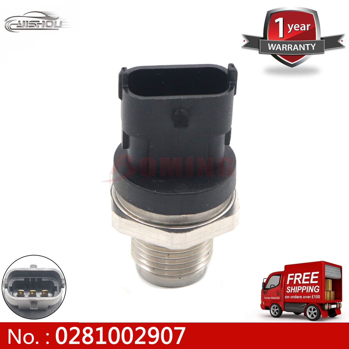 0281002907 High-pressure sensor for new diesel fuel rail in for Mercedes E-CLASS diesel engines