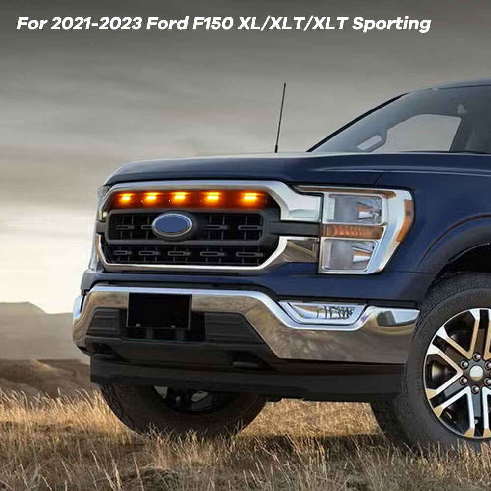 5PCS Front Grille Lights LED Amber Fit 2021-2023 for Ford F150 XL/XLT/XLT Sporting