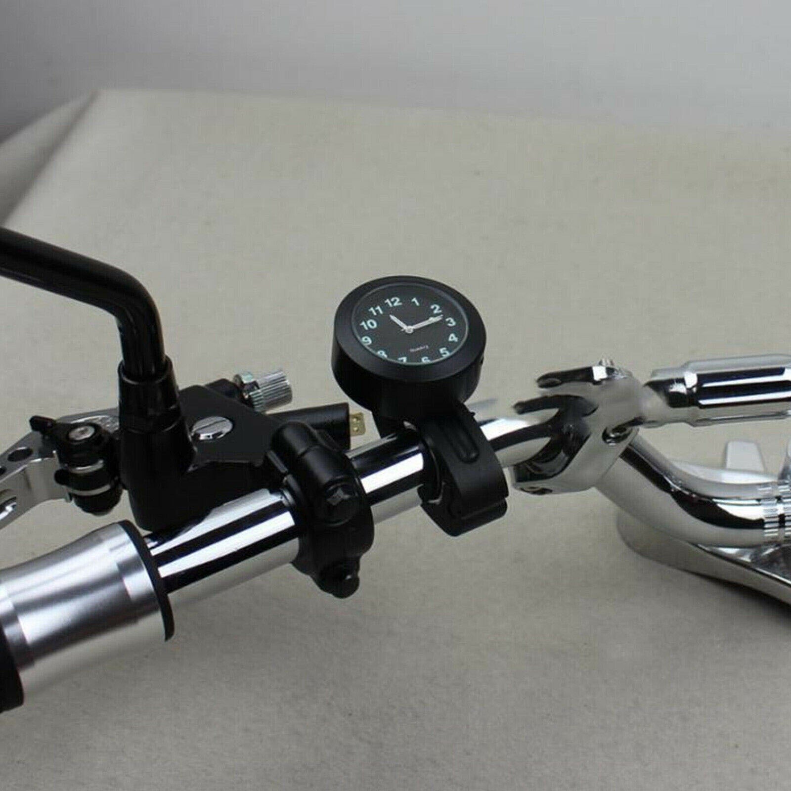 Motorcycle universal 7/8 inch 1 inch cruiser handlebar bar mount clock watch waterproof Q