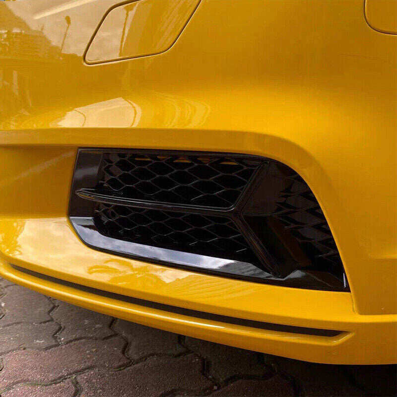 for Audi A3 2017-2019 Glossy Black ABS Front Bumper Fog Light Grille Cover Trim