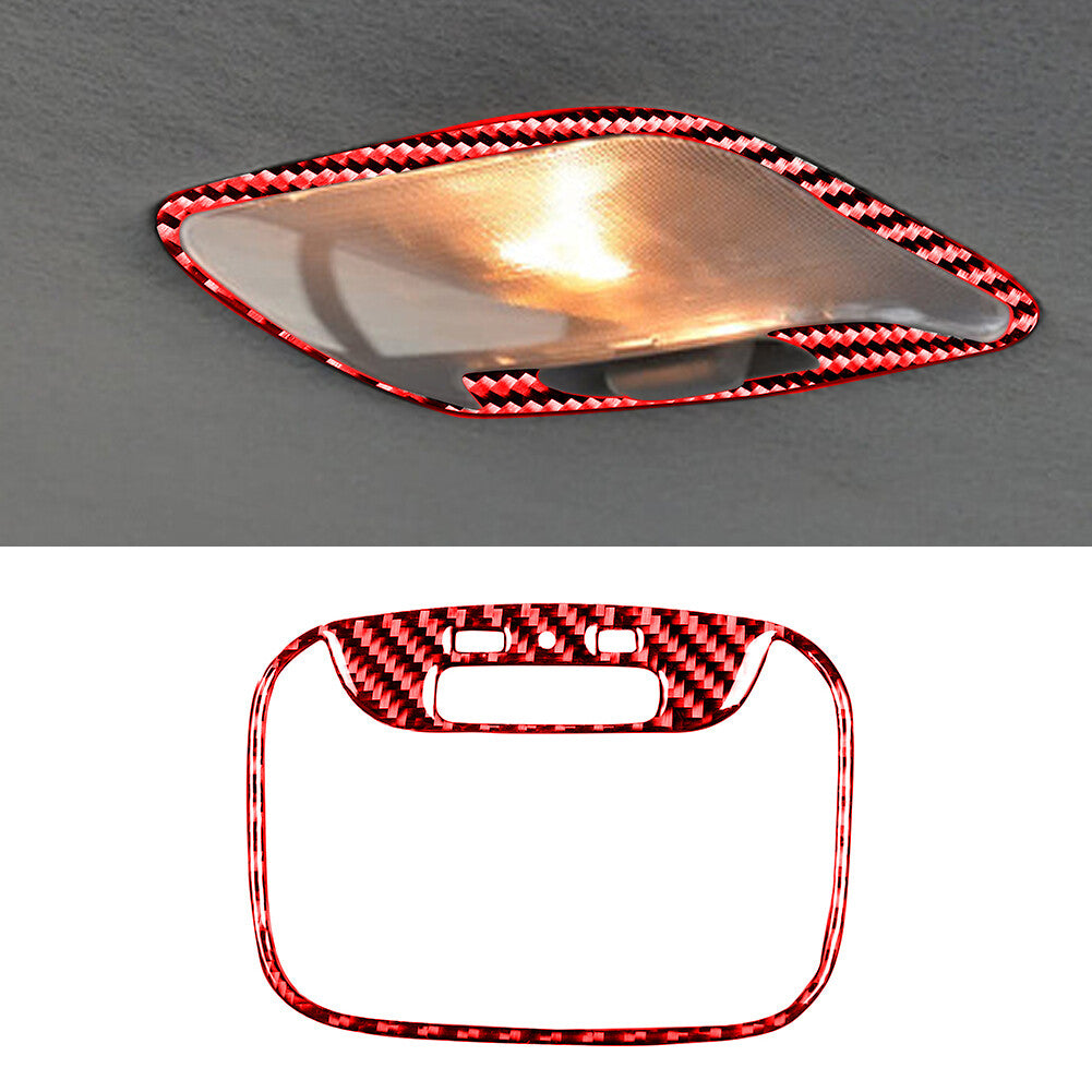 Red carbon fiber roof light panel cover trim is suitable for the for Mitsubishi Lancer. (08-15)