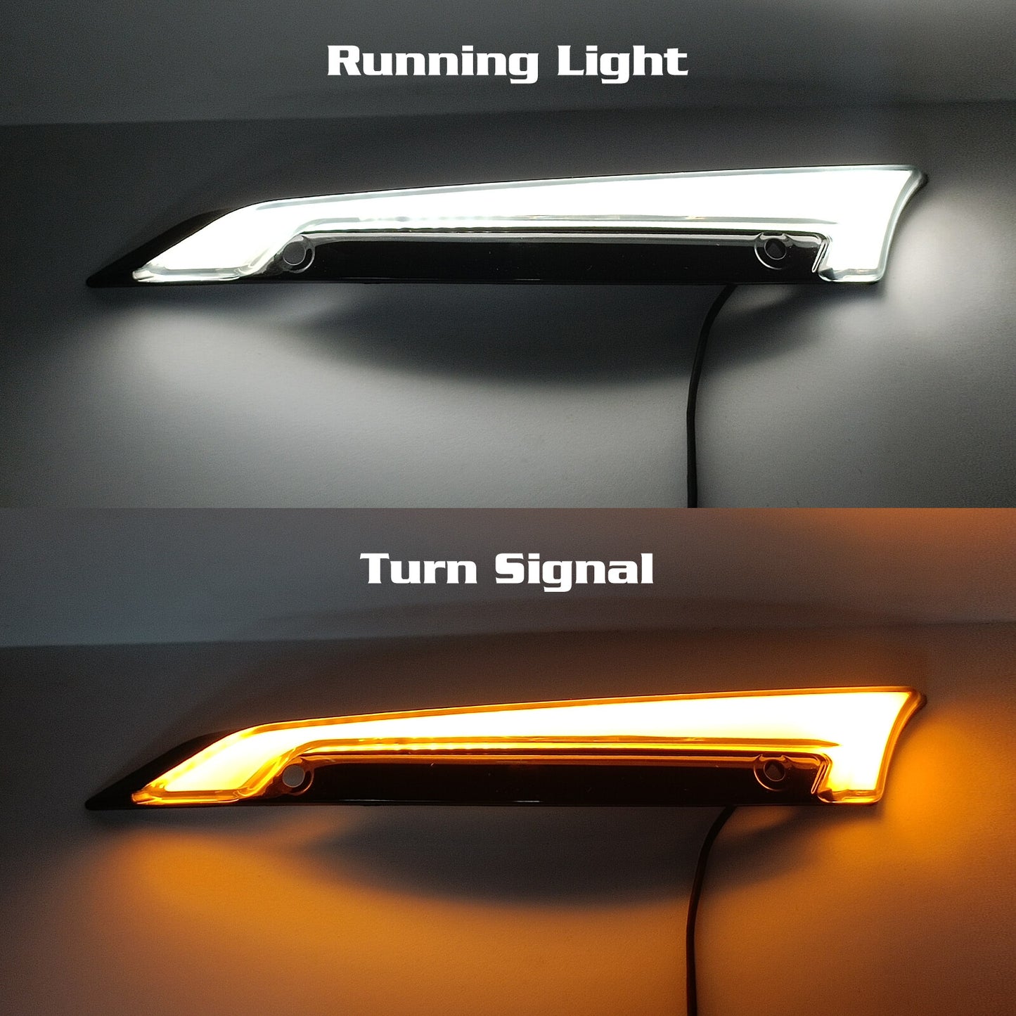 Smoke Lens Windshield Trim LED Light w/ Turn Signal for Harley Road Glide 15-23