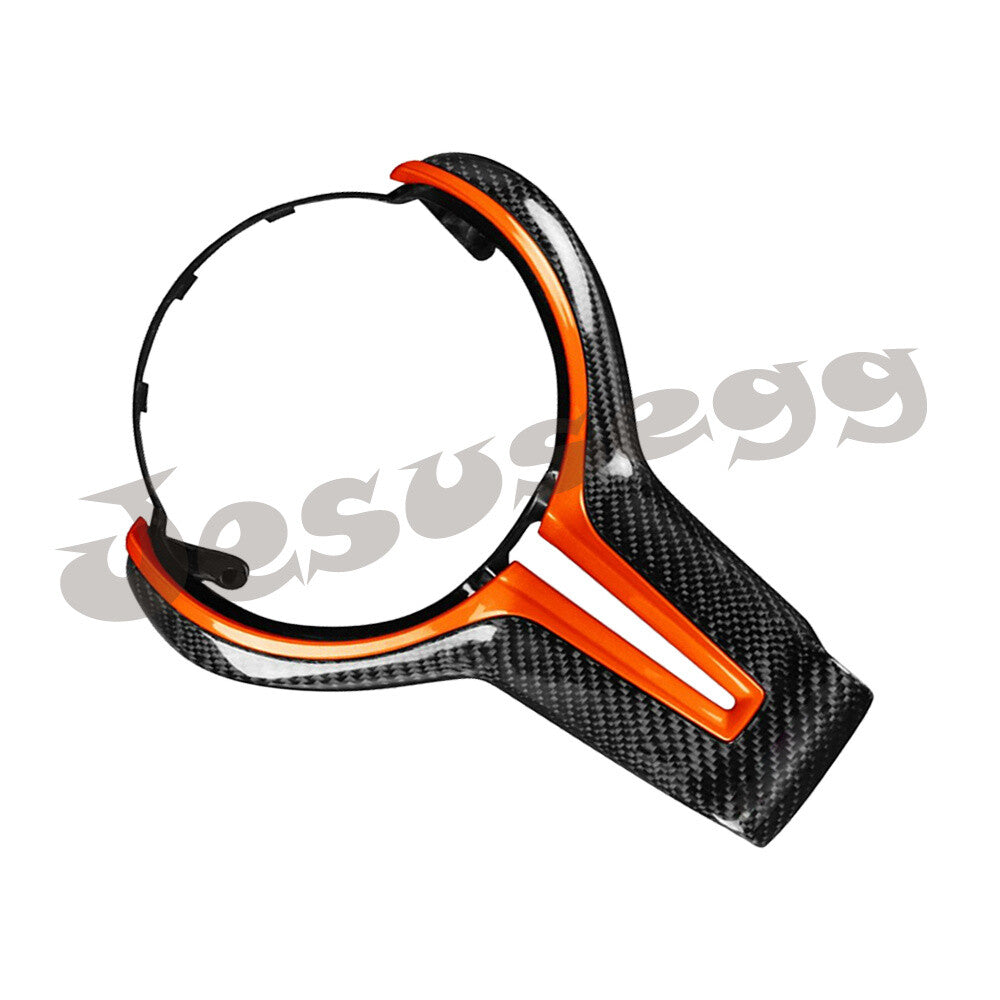 Carbon Fiber Steering Wheel Cover Trim Orange fits for BMW M Series M2 F87 M3 M4 F82