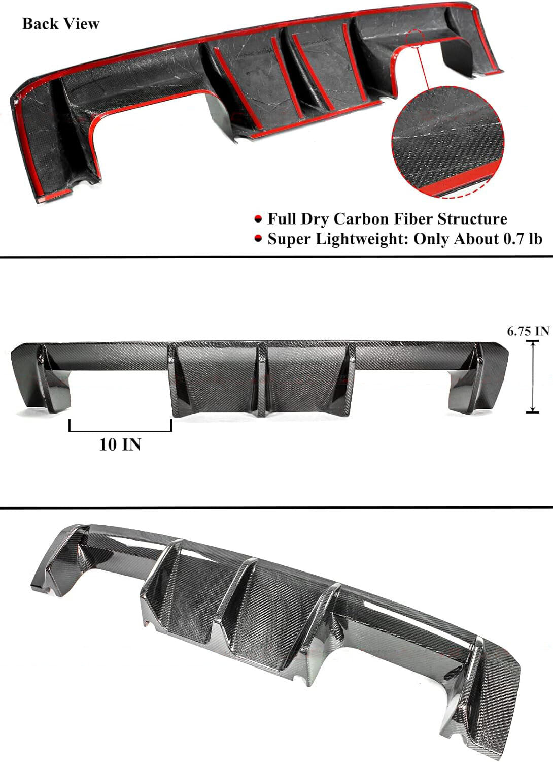 MP Style Real Carbon Fiber Rear Bumper Diffuser For 2021-2024 for BMW G80 M3 G82 M4
