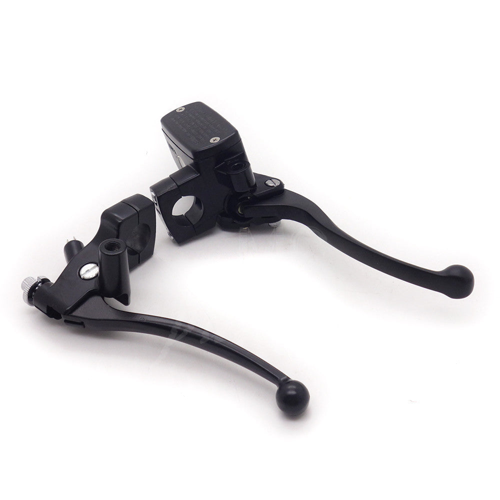 Motorycycle Black 1 Handlebar Control Reservoir 14mm Bore Brake Clutch Levers Q
