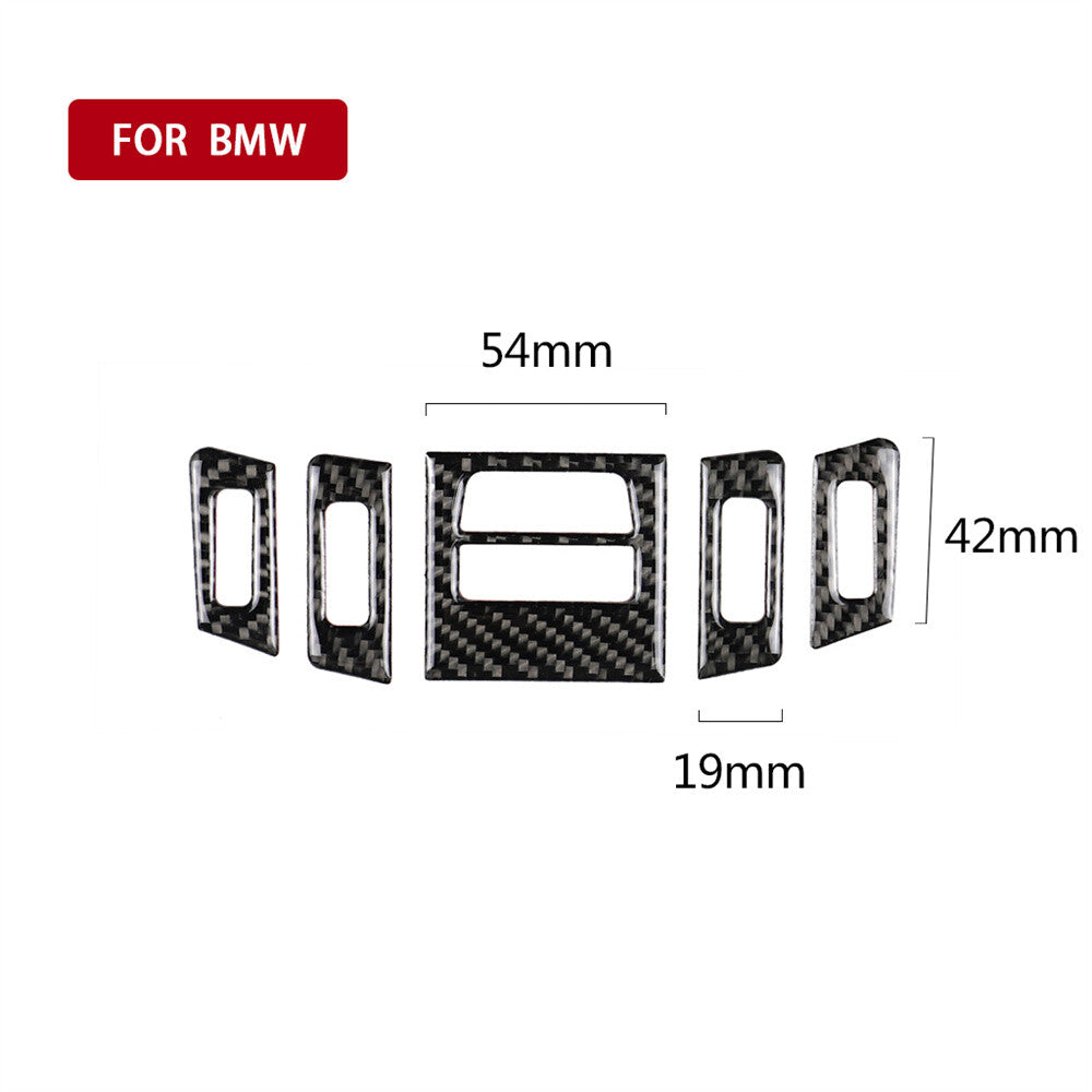 5¡ÁCarbon Fiber Air Vent Outlet Trim for BMW 3 Series E90 E92 2005-12 low-version