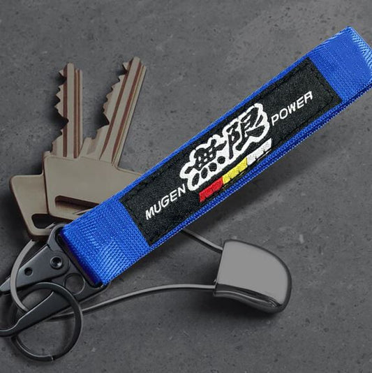 Car keychain metal key ring badge lanyard blue and black Mugan suitable for Toyota