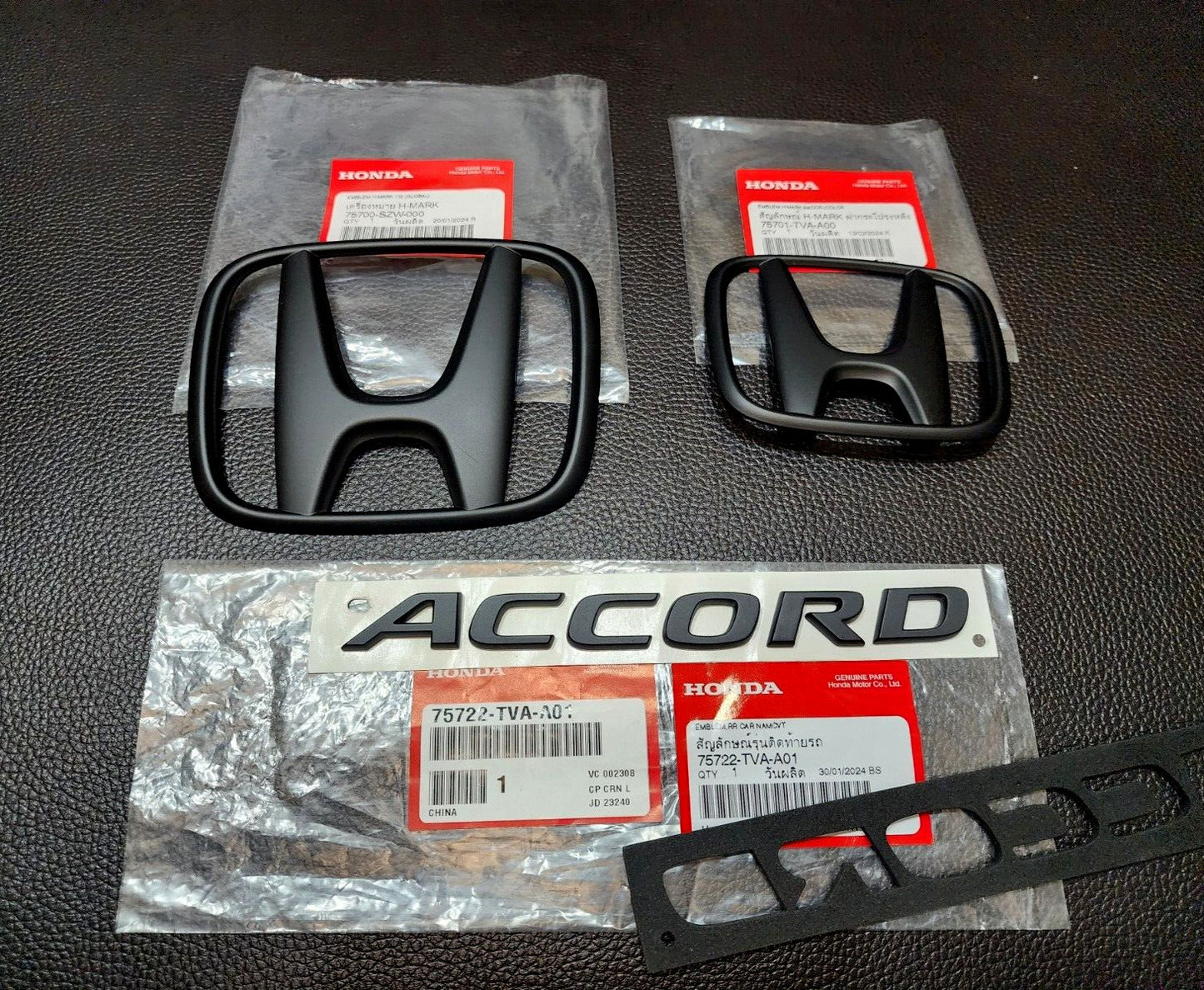 SET H+ Accord Matt Black LOGO EMBLEM BADGE for HONDA Accord G10 2019-2022