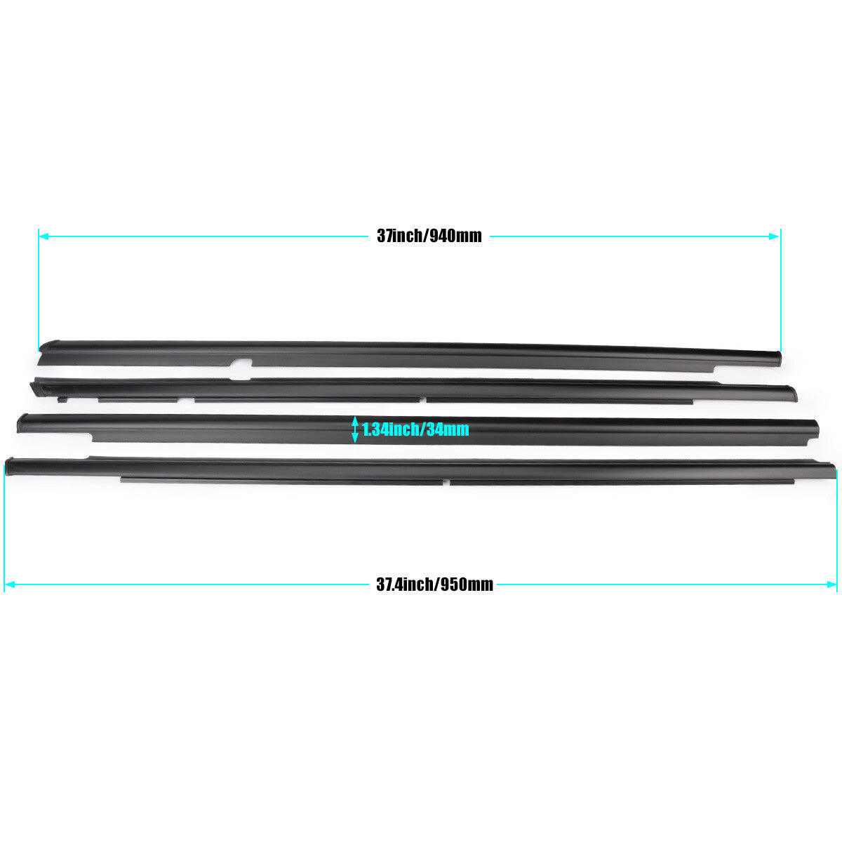 4x for Mitsubishi Lancer 5727A006 Outside Window Weatherstrip Seal Belt Molding