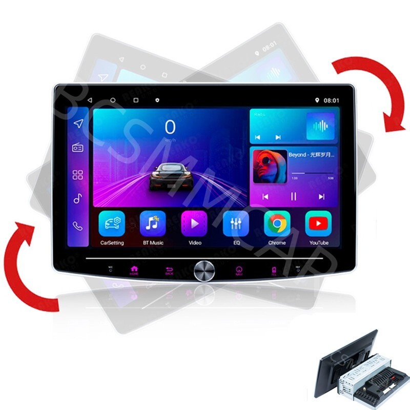 10in Single Din Car Stereo Touch Screen Multimedia Player GPS Navigation WIFI