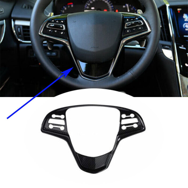 Carbon Fiber Steering Wheel Button Panel Trim For Auto for Cadillac ATS-V ATS 13-19