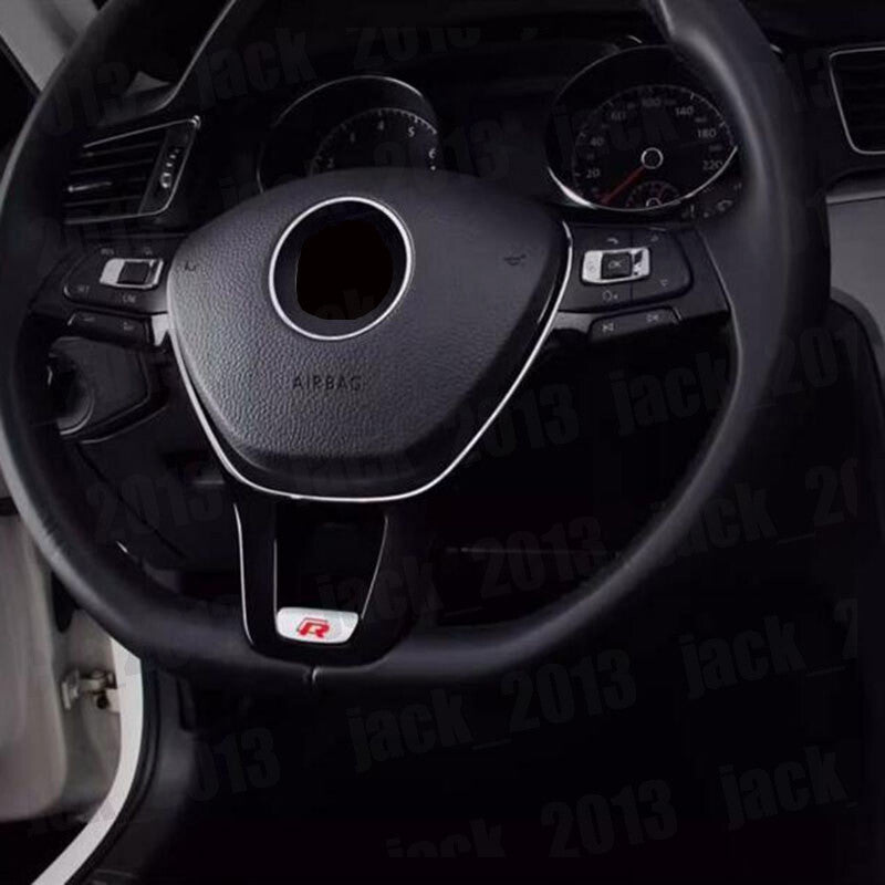Steel R Steering Wheel Sequin Cover Trim for Volkswagen for VW for Passat 2016-2024