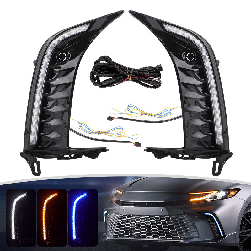 2x LED DRL Daytime Running Light Fog Lamp with Turn for Toyota for Camry SE XSE 2025