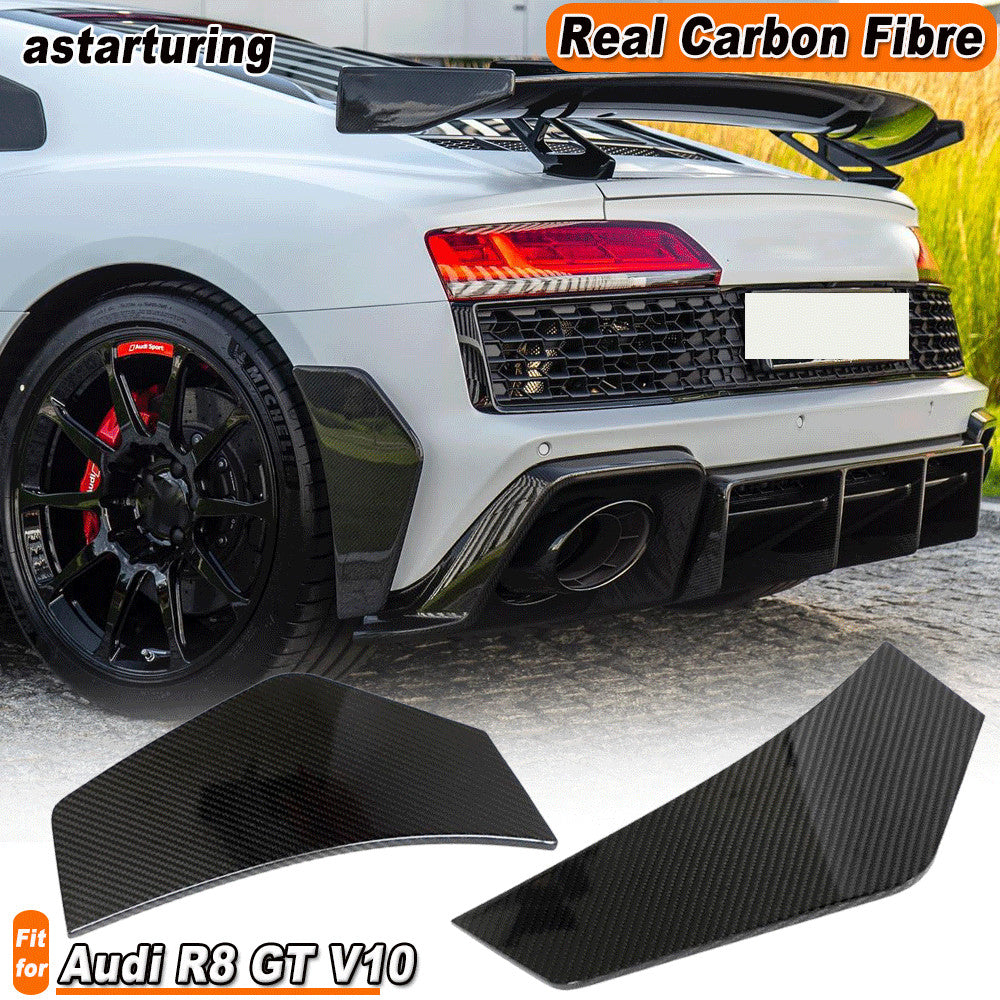 for Audi R8 V10 GT 2Door 2022-2024 DRY CARBON Rear Bumper Fins Canards Splitter