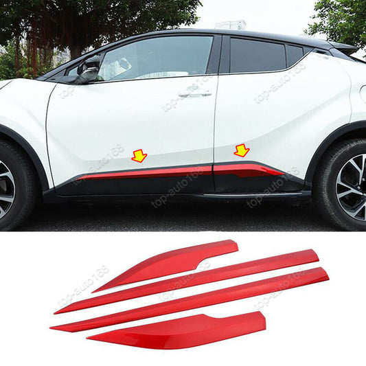 for TOYOTA C-HR CHR 2018-2020 RED Side Body Door Skirt Molding Trim Strip Cover